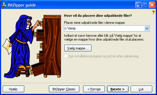 BitZipper unzip Guide sk&aelig;rm 3