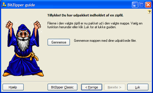 BitZipper unzip Guide sk&aelig;rm 5