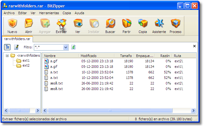 Extraer un archivo RAR