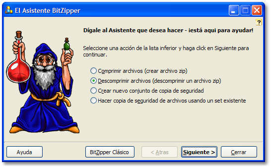 BitZipper main screen