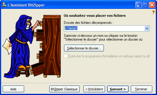 &Eacute;cran principal de BitZipper
