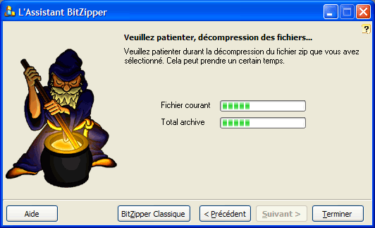 &Eacute;cran principal de BitZipper