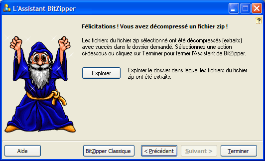 &Eacute;cran principal de BitZipper