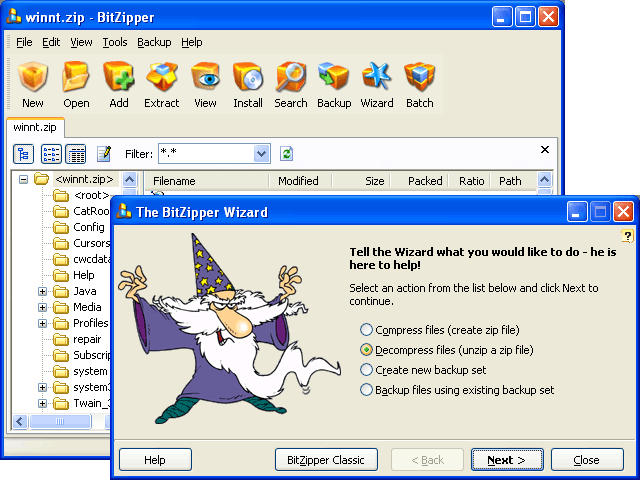 Box picture of software :BitZipper